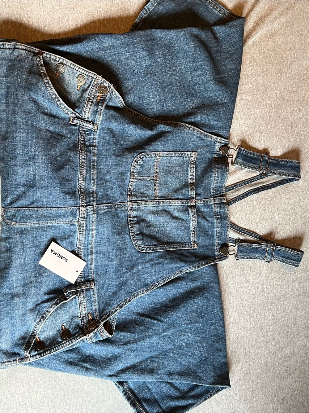 Sonoma Women's Denim Jean Overalls - Casual Relaxed Fit - Picture 2 of 9